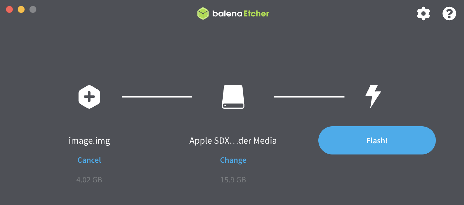 Etcher select target