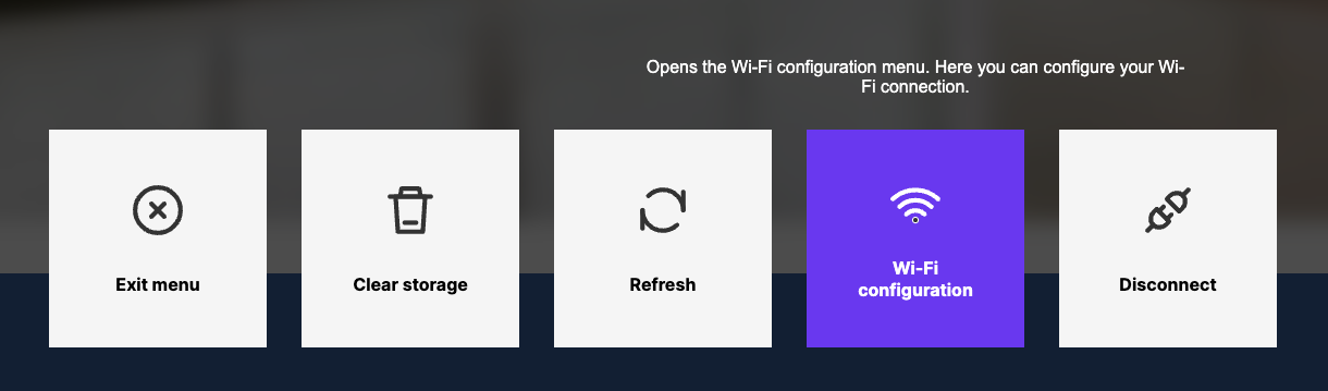 Wi-Fi menu