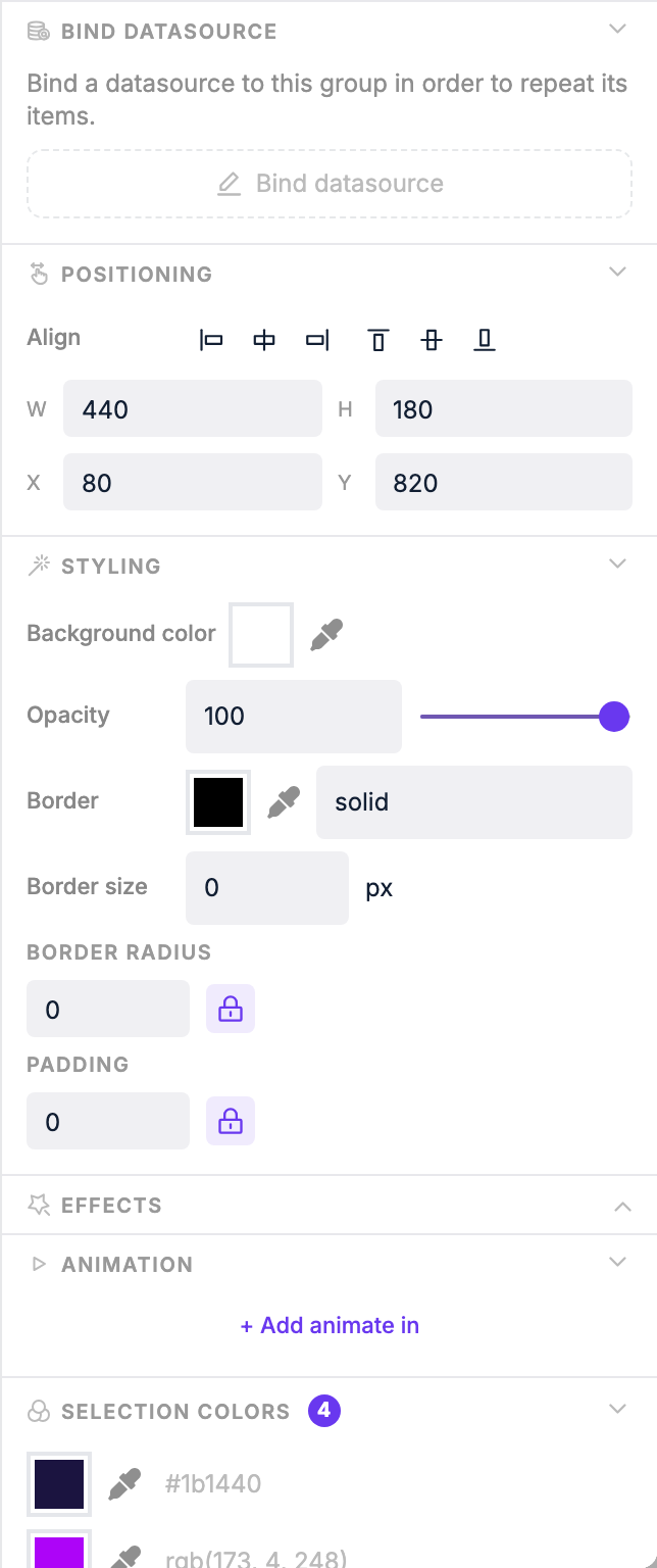 Group repeat settings